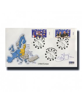 2004 Malta Signed "E Fenech Adami' FDC United Europe