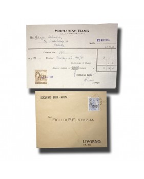 1932 1956 Malta Scicluna’s Bank Stationery and Postal History Cover