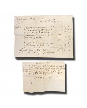 1826 Malta Receipt and 1827 Invoice Lot of 2