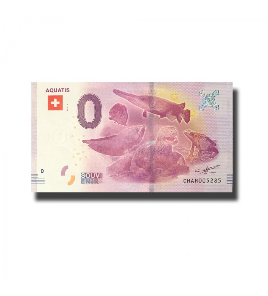 Switzerland Aquatis 0 Euro Banknote Uncirculated 004559 Switzerland Aquatis 0 Euro Banknote Uncirculated 004559