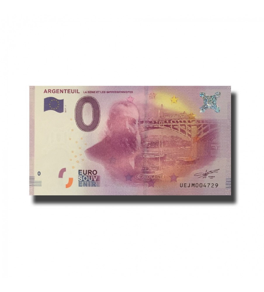0 Euro Souvenir Banknote Argenteuil Claude Monet France UEJM 2017-1
