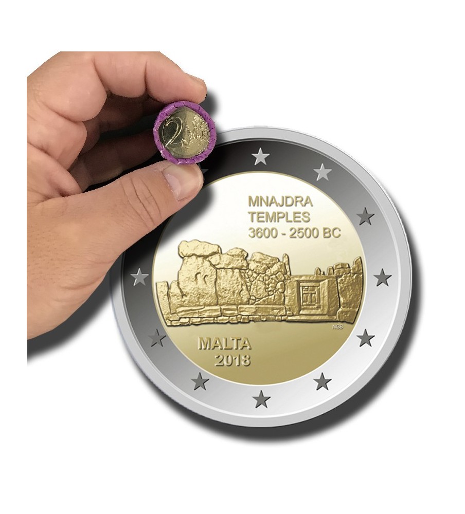 2018 Malta Mnajdra Temple 2 Euro Coin