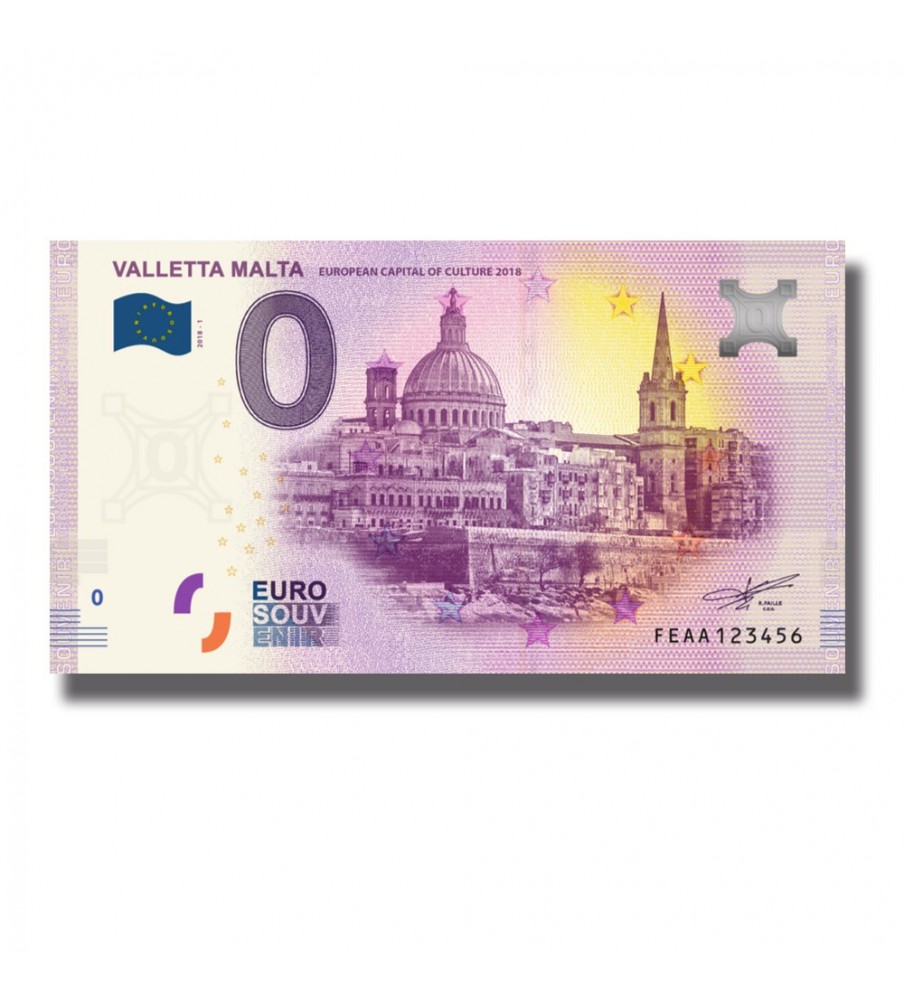 0 Euro Souvenir Banknote Valletta European City of Culture Malta FEAA 2018-1