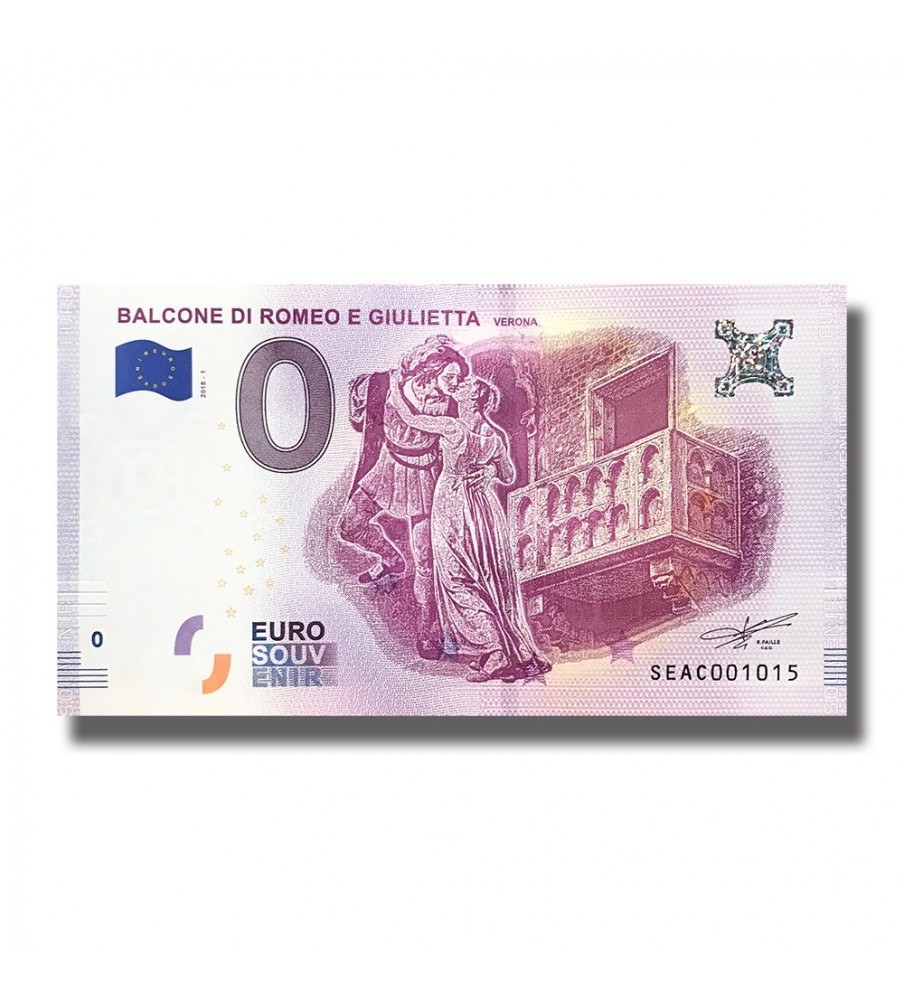 Italy 2018 Balcone DI Romeo E Giulietta 0 Euro Banknote Uncirculated 004815