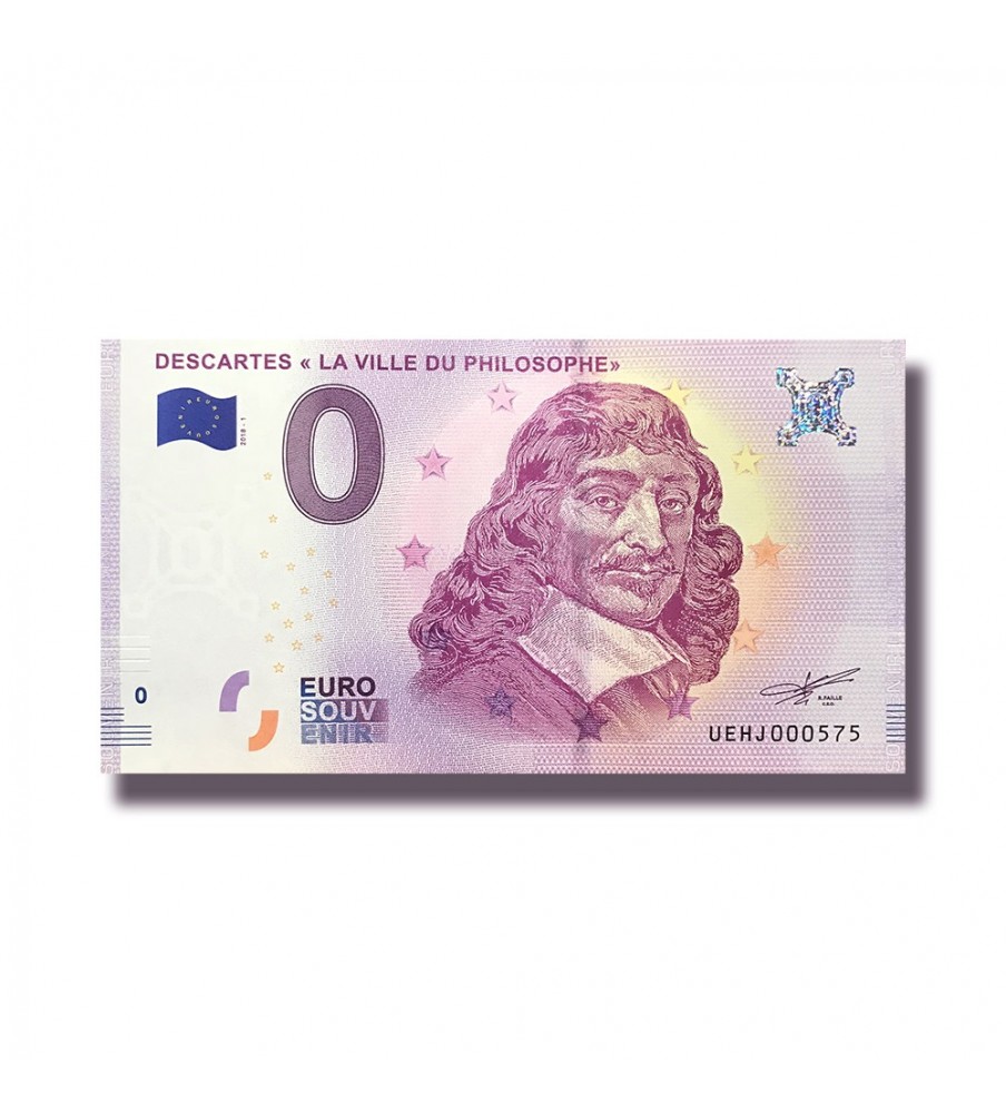 France 2018 Descartes La Ville Du Philosophe 0 Euro Banknote Uncirculated 004831