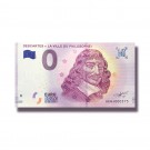 France 2018 Descartes La Ville Du Philosophe 0 Euro Banknote Uncirculated 004831