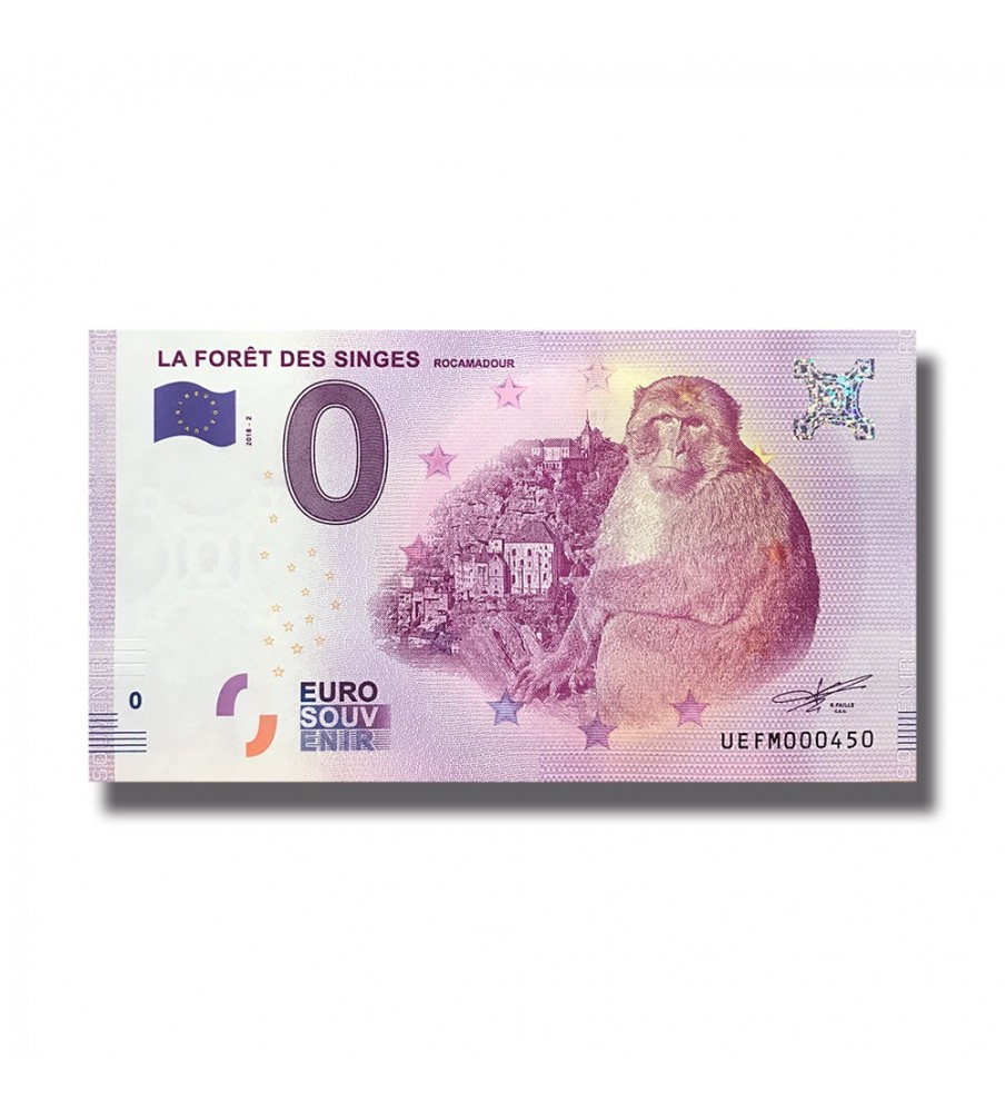 France 2018 La Foret Des Singes Rocamadour 0 Euro Banknote Uncirculated 004834