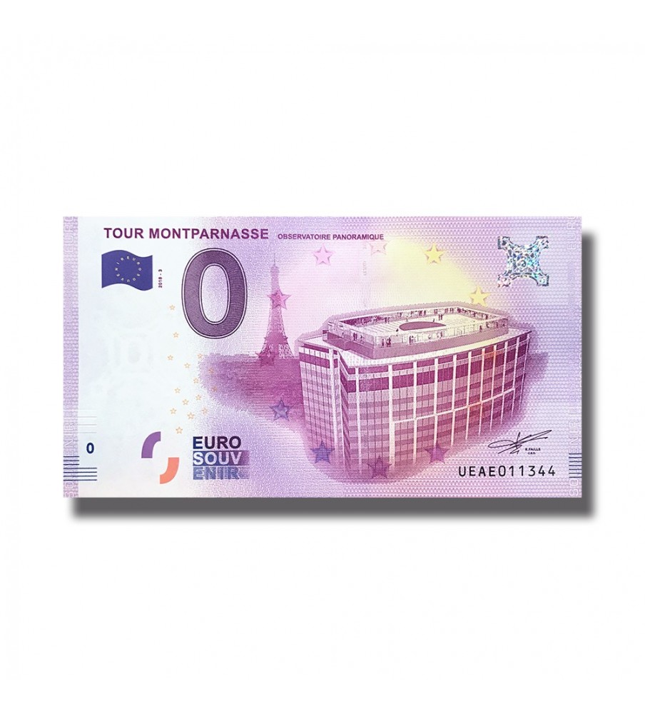 0 Euro Souvenir Banknote Tour Montparnasse Observatoire Panoramique UEAE 2018-3