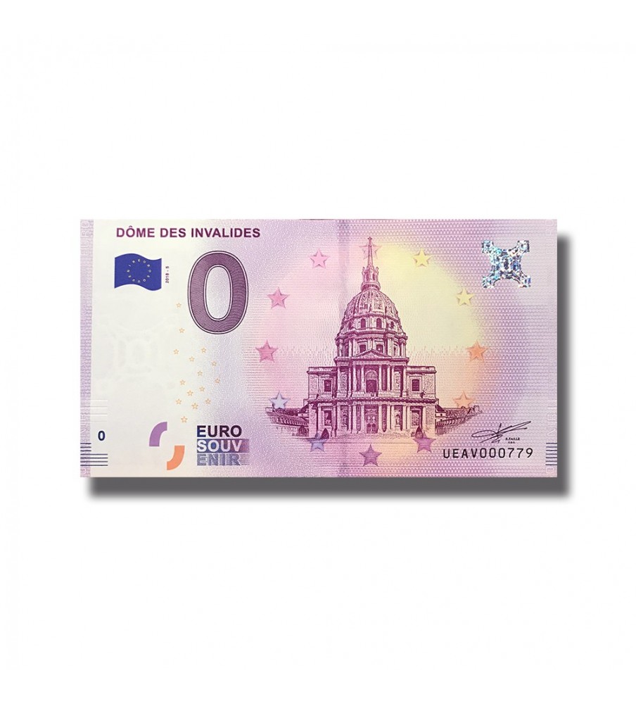 0 Euro Souvenir Banknote Dome Des Invalides France UEAV 2018