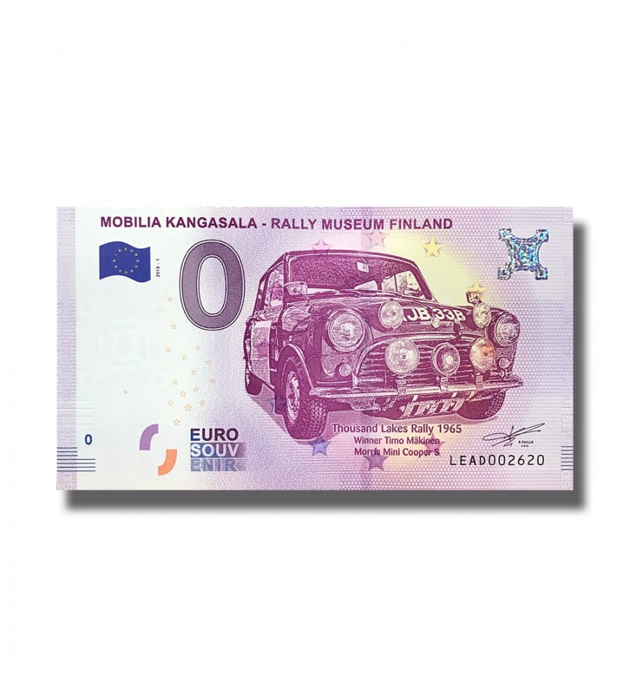 0 Euro Souvenir Banknote Mobilia Kangasala - Rally Museum Finland LEAD 2018