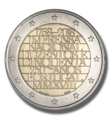 2018 Portugal 250 Years of National Printing 2 Euro Commemorative Coin