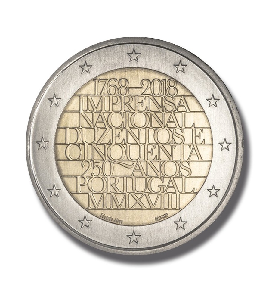 2018 Portugal 250 Years of National Printing 2 Euro Coin