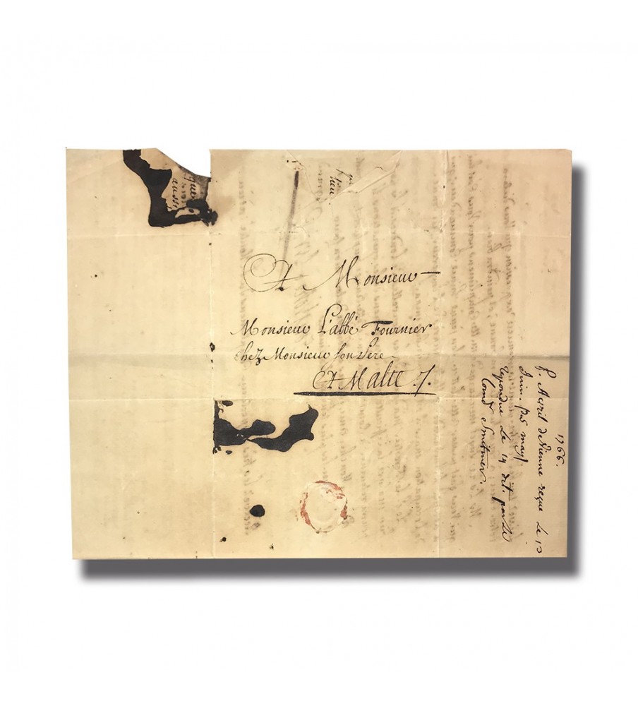 1766 Wien Vienna Austria to Malta Entire Letter Cover Postal History 004903
