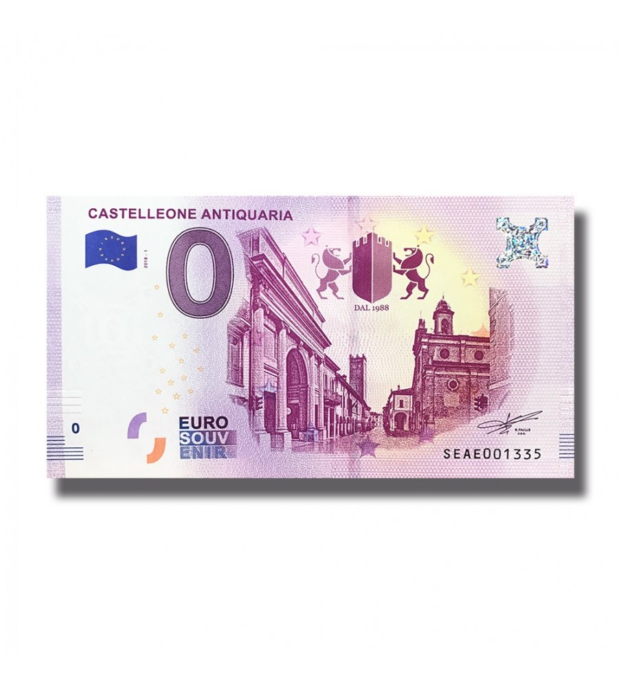 2018 ITALY CASTELLEONE ANTIQUARIA 0 EURO BANKNOTE UNCIRCULATED