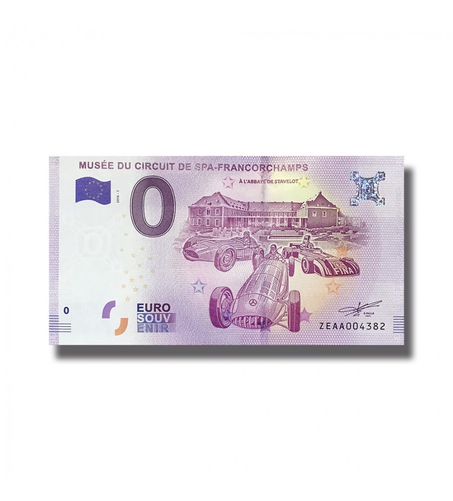 0 Euro Souvenir Banknote Musee Du Circuit De Spa Francorchamps Belgium ZEAA 2018-1