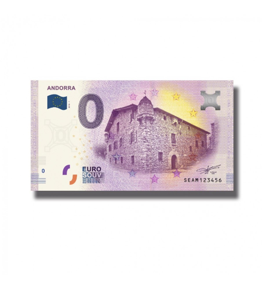 0 Euro Souvenir Banknote Andorra SEAM 2018-1