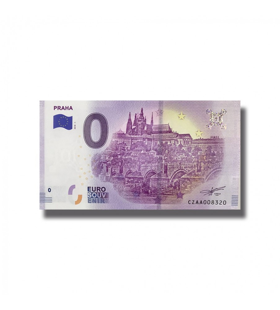 0 Euro Souvenir Banknote Praha Czech Republic CZAA 2018-1