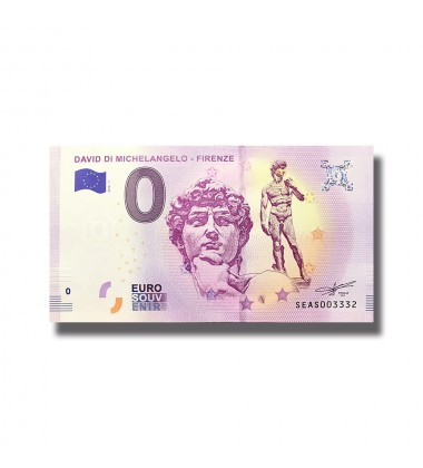 Italy 2018 David Di Michelangelo Firenze 0 Euro Souvenir Banknote 005076