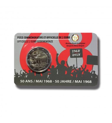 2018 BELGIUM COIN CARD  1986 STUDENT REVOLT BE 2 EURO COMMEMORATIVER COIN
