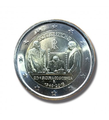 2018 ITALY 70TH ANN OF THE CONSTITUTION 2 EURO COMMEMORATIVE COIN