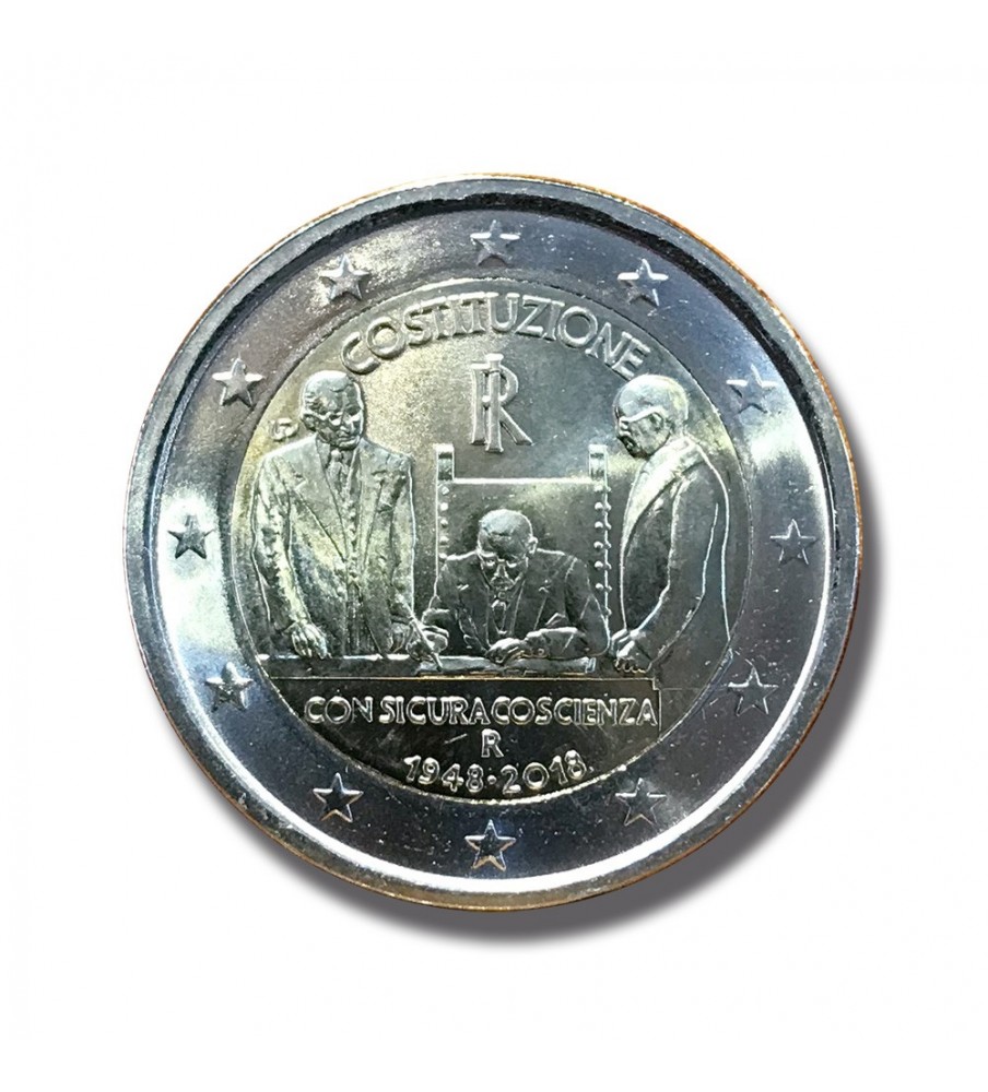2018 Italy 70th Anniversary of the Constitution 2 Euro Coin