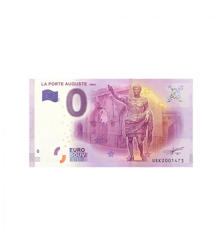 France 2018 La Porte Auguste Nimes 0 Euro Souvenir Banknote 005107 France 2018 La Porte Auguste Nimes 0 Euro Souvenir Banknote 005107