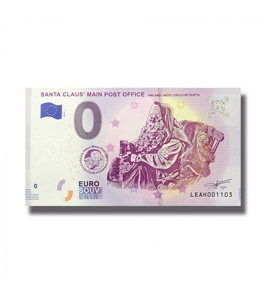 0 Euro Souvenir Banknote Santa Claus'Main Post Office Arctic Circle Finland LEAH 2018-1