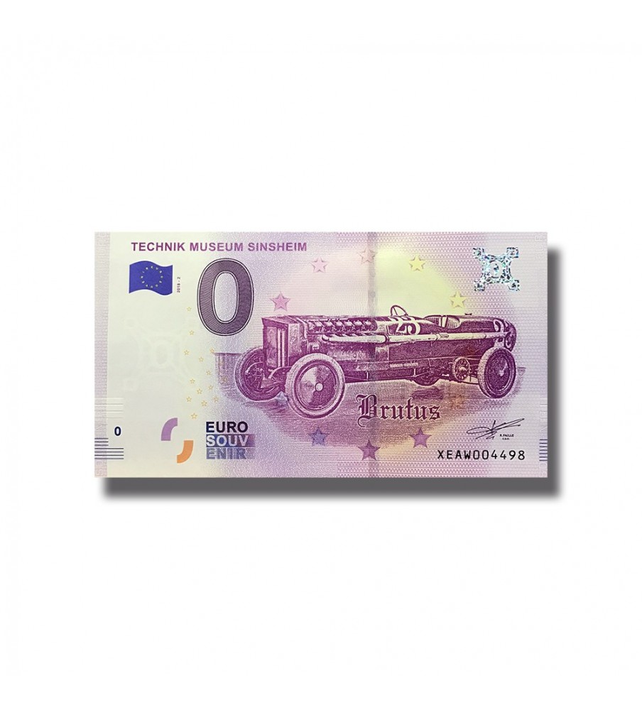 0 Euro Souvenir Banknote Technik Museum Sinsheim Brutus XEBM 2018