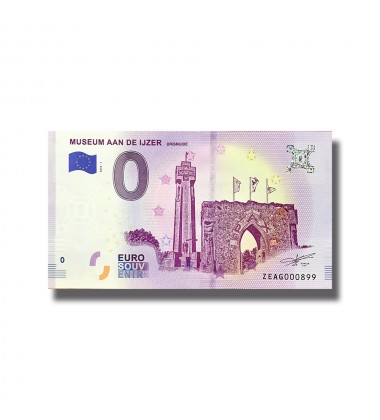 0 Euro Souvenir Banknote Belgium 2018 Museum Aan De Ijzer 005129