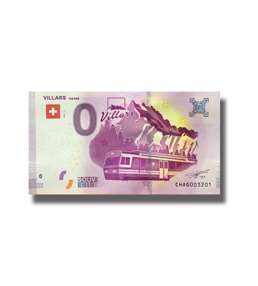 0 EURO SOUVENIR BANKNOTE VILLARS 150ANS 2017 SWITZERLAND 005325