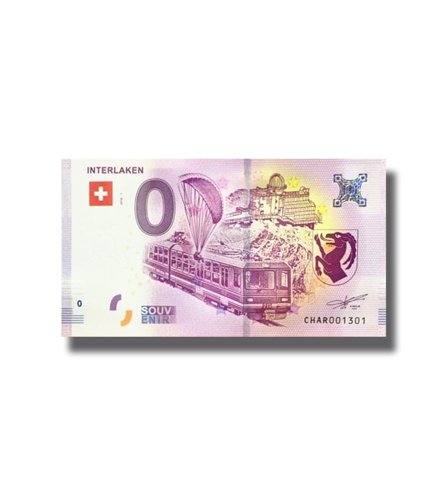 0 EURO SOUVENIR BANKNOTE INTERLAKEN 2018 SWITZERLAND 005327