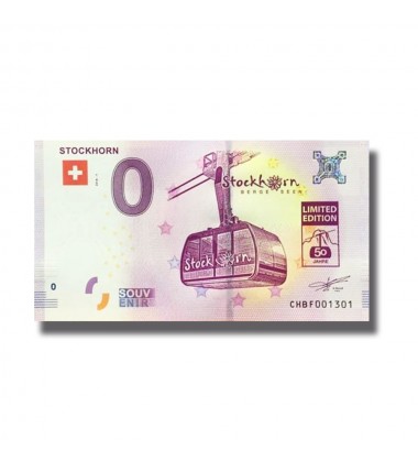 0 EURO SOUVENIR BANKNOTE STOCKHORN 2018 SWITZERLAND