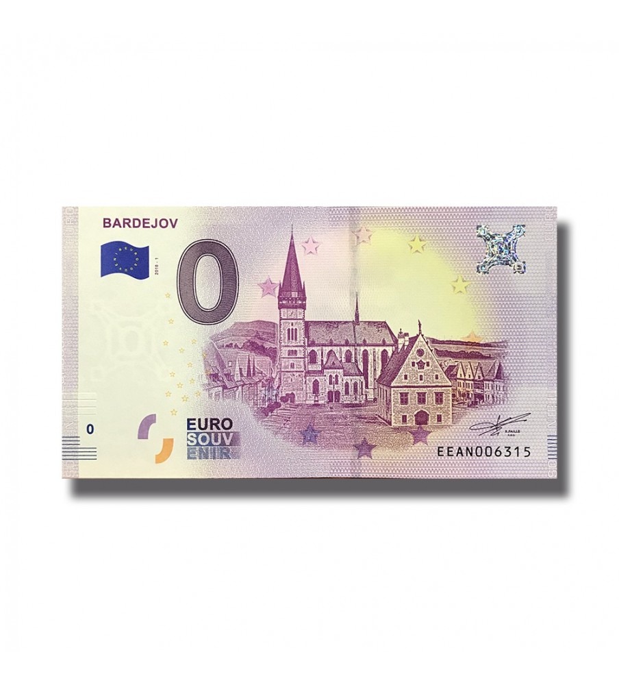 0 EURO SOUVENIR BANKNOTE BARDEJOV SLOVAKIA EEAN 2018-1