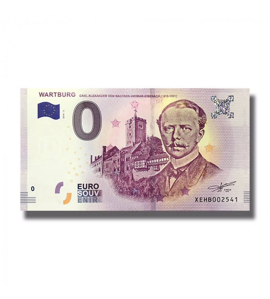 0 Euro Souvenir Banknote Wartbug Carl Alexander Germant XEBH 2018-5