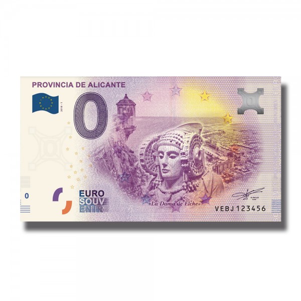0 EURO SOUVENIR BANKNOTE SPAIN PROVINCIA DE ALICANTE VEBJ