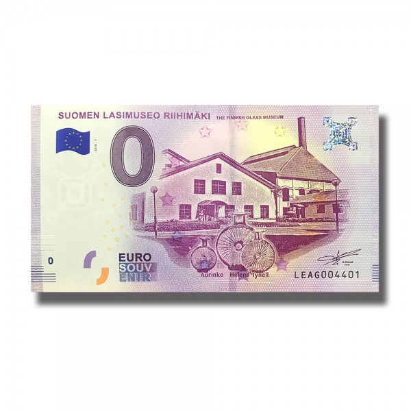 0 EURO SOUVENIR BANKNOTE LASIMUSEO RIIHIMAKI THE FINNISH GLASS MUSEUM 2018 FINLAND LEAG