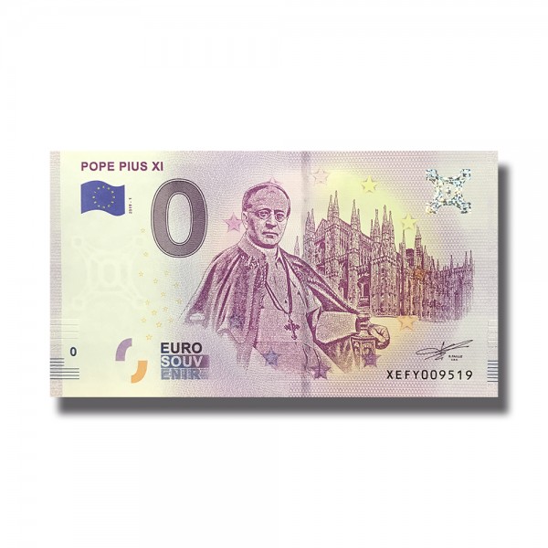 0 EURO SOUVENIR BANKNOTE POPE PIUS XI 2019 GERMANY XEFY