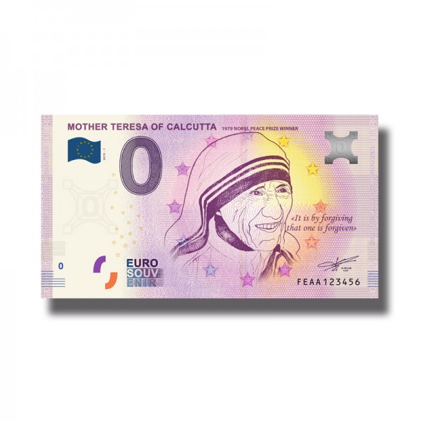 0 Euro Souvenir Banknote Mother Teresa Of Calcutta India FEAA 2019-1