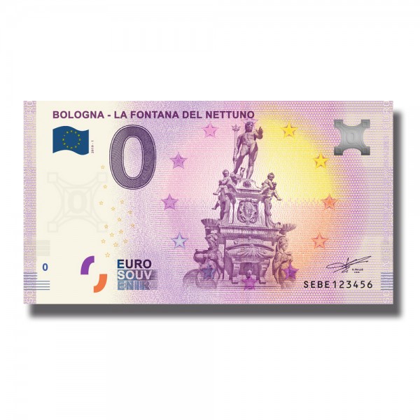0 Euro Souvenir Banknote Bologna La Fontana Del Nettuno Italy SEBE 2019-1