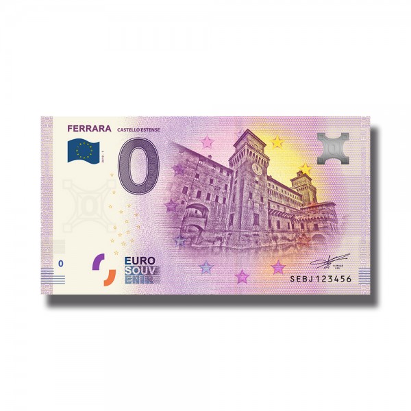 0 Euro Souvenir Banknote Ferrara Castello Estense 2019 Italy