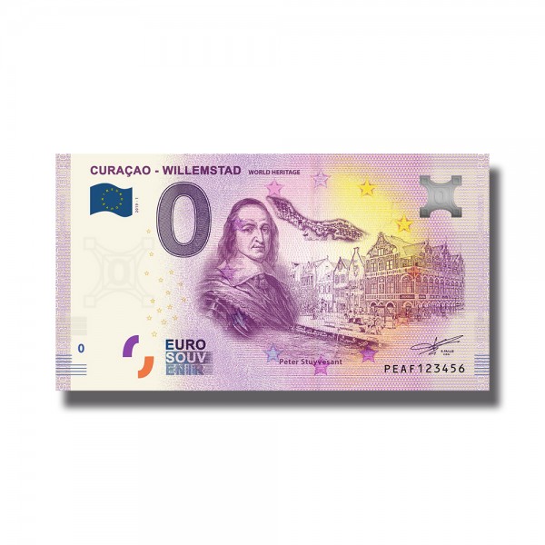 0 Euro Souvenir Banknote Curaçao Willemstad Unesco World Heritage Netherlands PEAF 2019