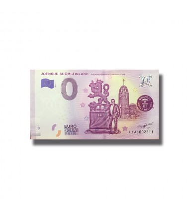 0 Euro Souvenir Banknote Joensuu Suomi Finland The Worlds Biggest Coin Sculpture LEAS