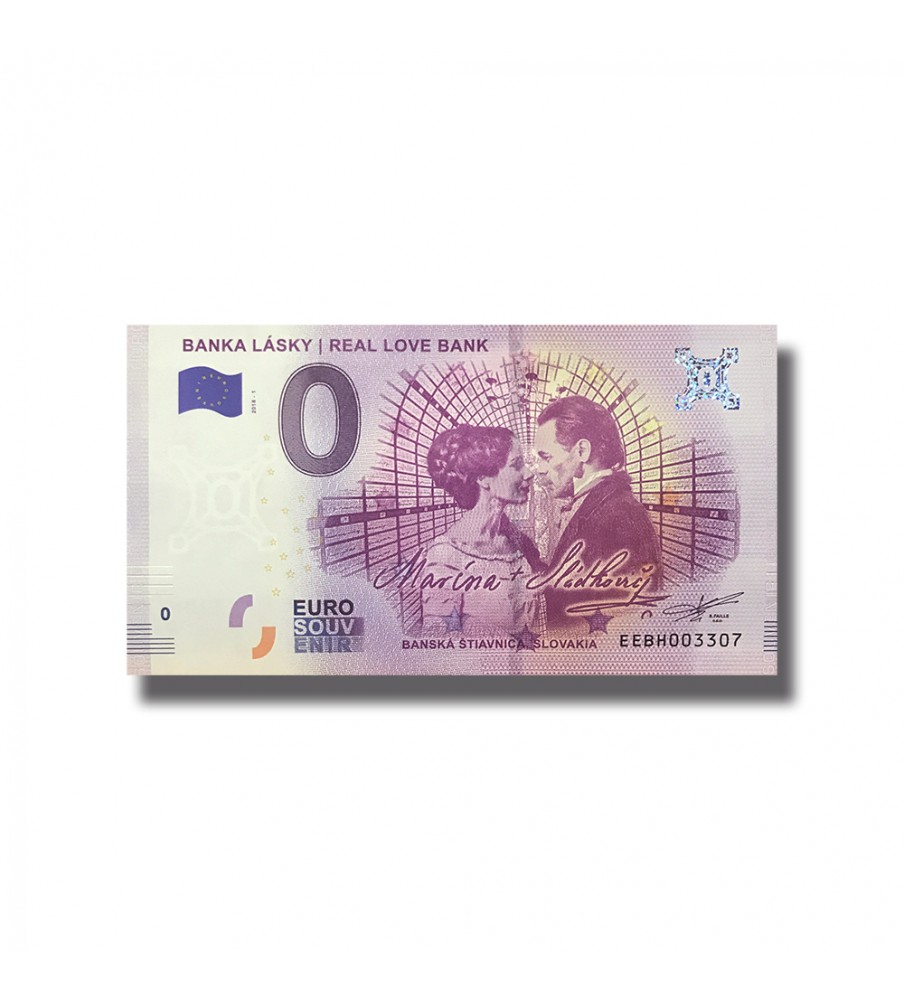 0 Euro Souvenir Banknote Banka Lasky Real Love Bank Slovakia 2018 EEBH
