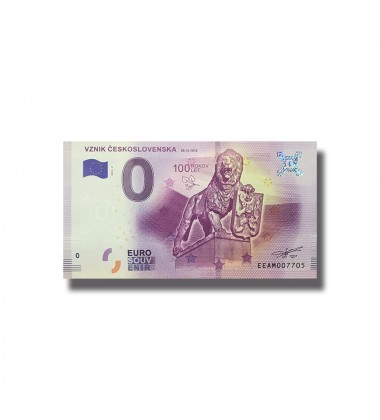 0 Euro Souvenir Slovensko Banknote VZNIK CESKOSLOVENSKA Slovakia 2018-2 EEAM