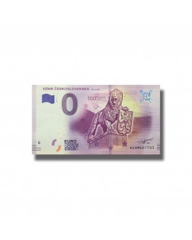 0 Euro Souvenir Slovensko Banknote VZNIK CESKOSLOVENSKA Slovakia 2018-2 EEAM