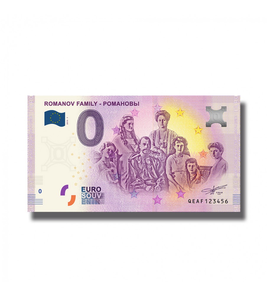 0 Euro Souvenir Banknote Romanov Family 2019 Russia