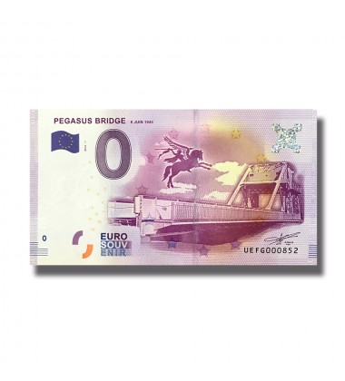 0 EURO SOUVENIR BANKNOTE PEGASUS BRIDGE FRANCE 2016-1 UEFG