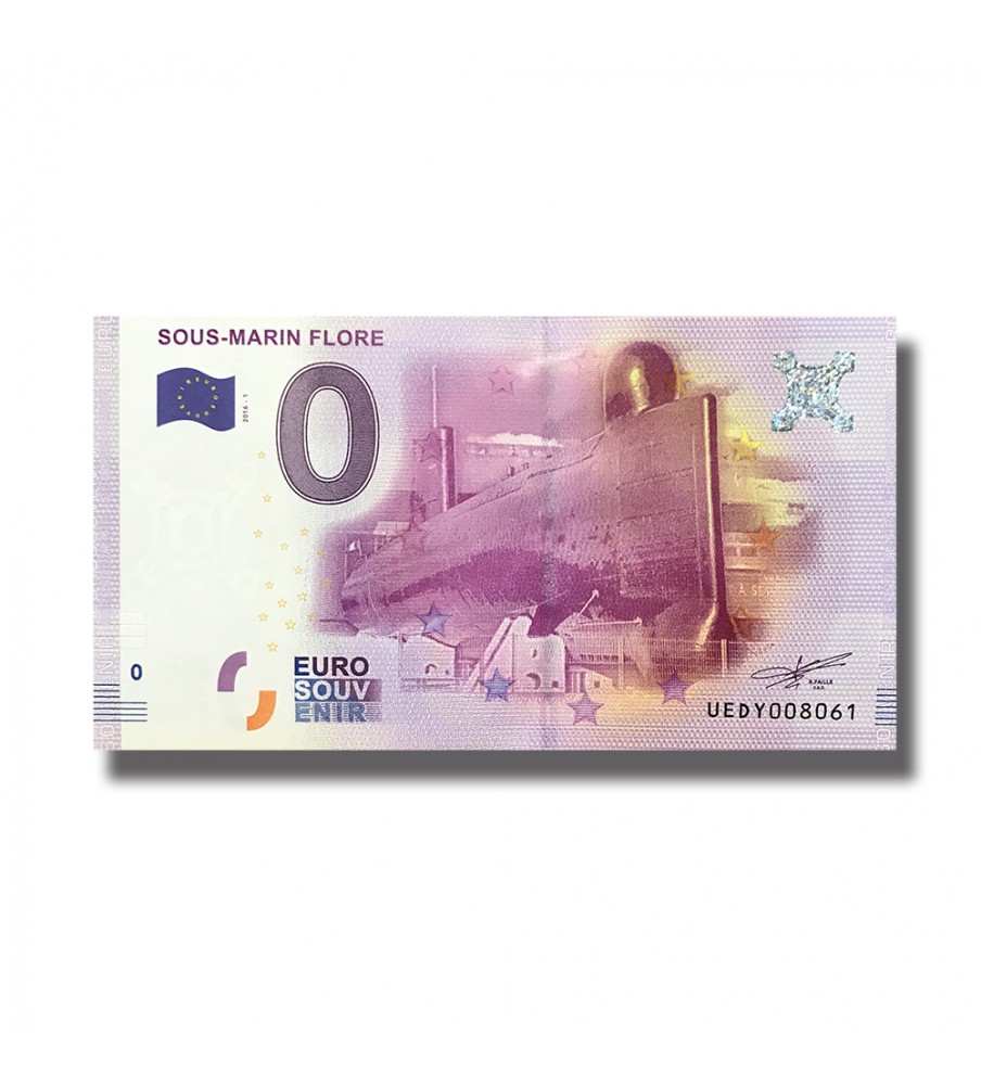 0 EURO SOUVENIR BANKNOTE SOUS MARIN FLORE FRANCE 2016-1 UEDY