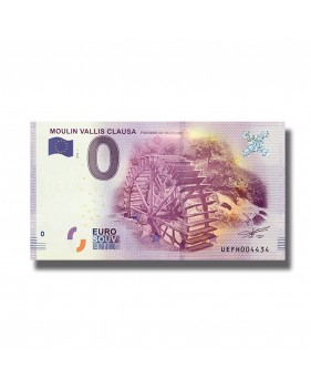 0 EURO SOUVENIR BANKNOTE MOULIN VALLIS CLAUSA FRANCE 2016-1 UEFH