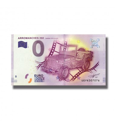 0 EURO SOUVENIR BANKNOTE ARROMANCHES 360 FRANCE 2016-1 UEFK